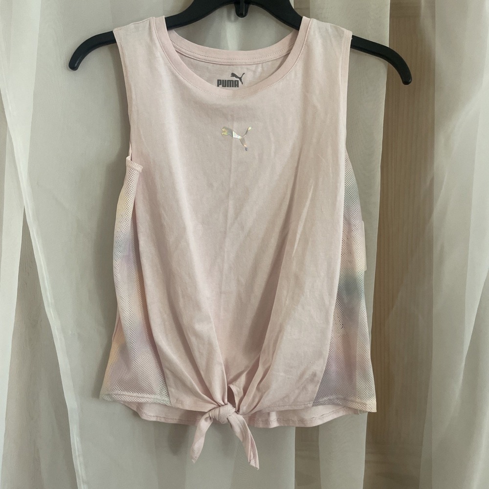 NWT‎ Puma Pink Shirt Sleeveless Summer Daze Sz Large Sleeveless Waist Tie